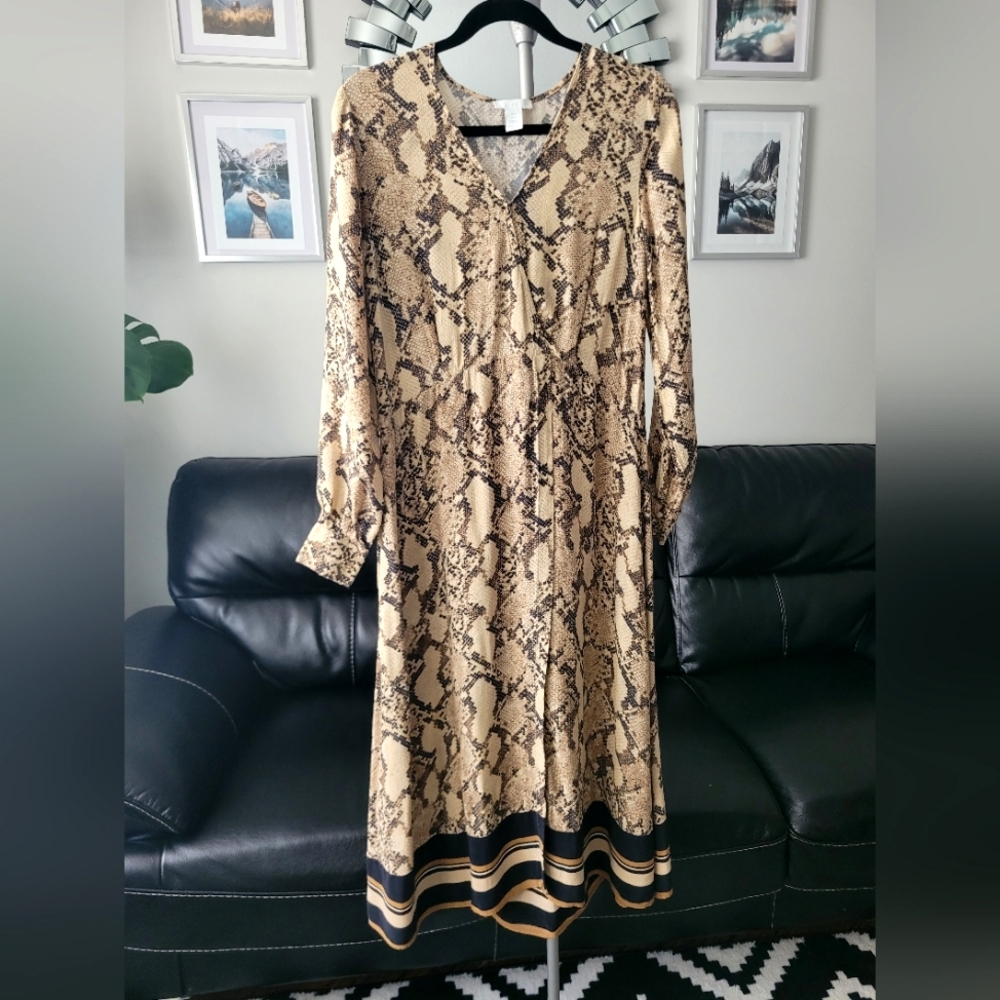 H&M Snake Print Maxi Dress Size 6